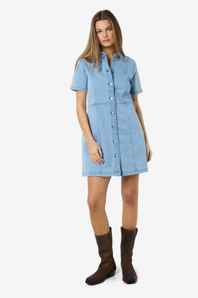 NMNISA S/S SLIM DENIM DRESS VI533LB 27032701 Light Blue Denim